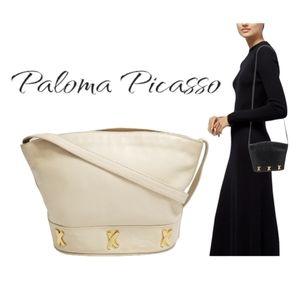 Paloma Picasso Cream and Gold Crossbody Bag Vintage